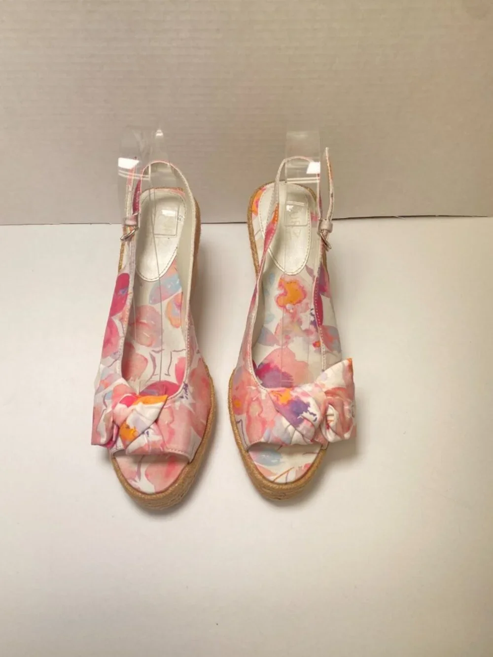 Naturalizer Women's Bettina Espadrille White Colorful Bow Sandal Wedge Sz 9M